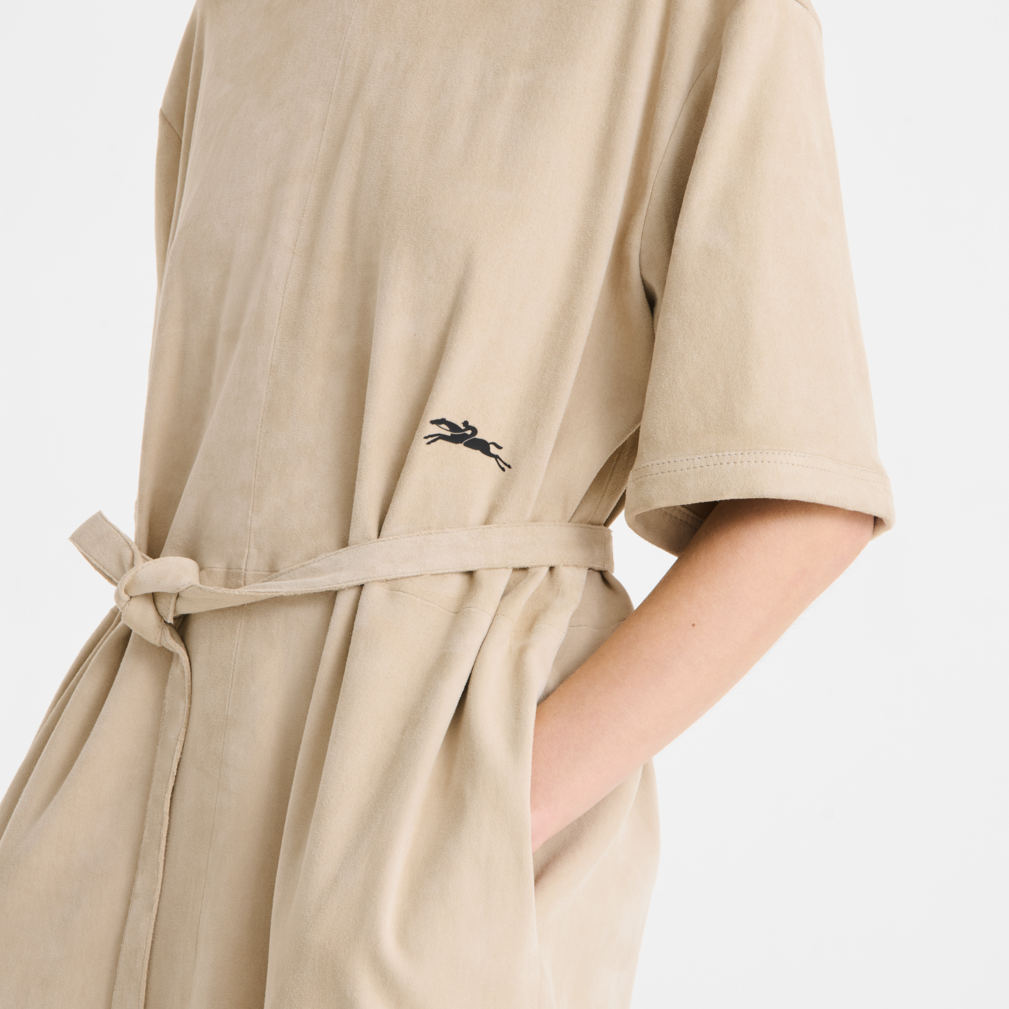 Vestido longo de couro