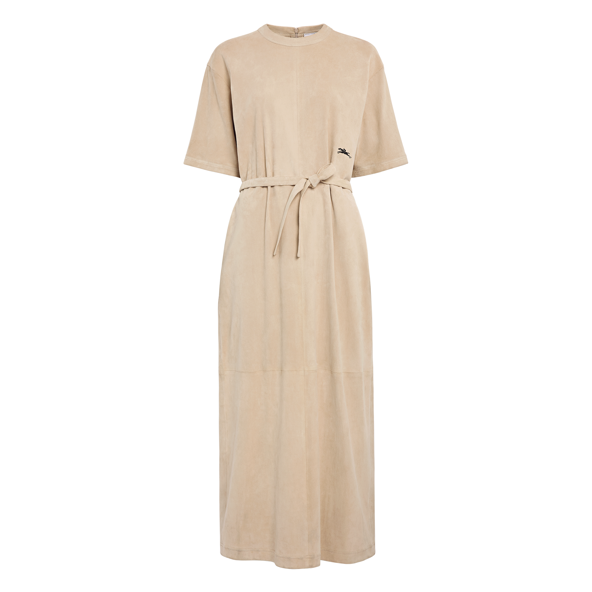 Vestido longo de couro