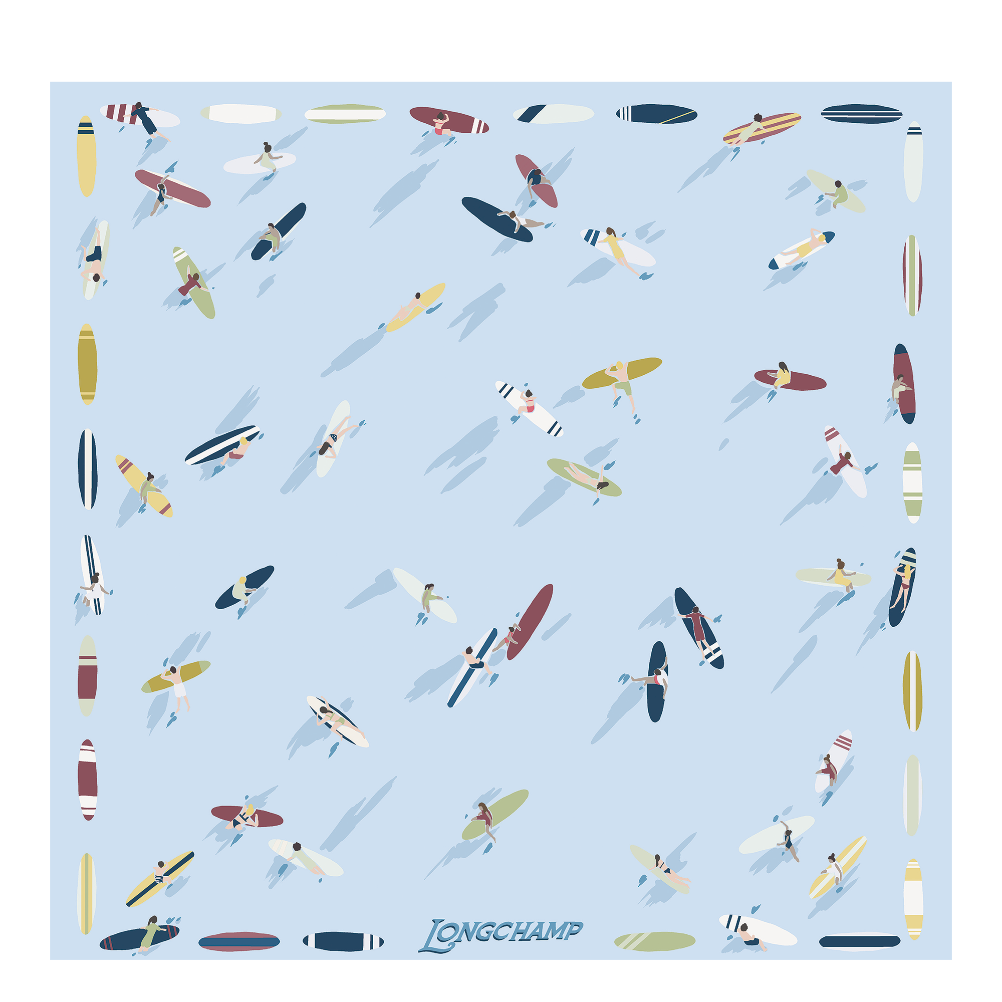 En Attendant la Vague Silk scarf 50